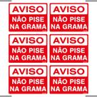 Combo 6 Placas De Sinalização Aviso Não Pise Na Grama 20x15 Ekomunike - S-230 F9e