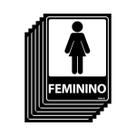 Combo 6 Placas De Sinalização Banheiro Feminino 15x20 Ecom IA - A-465 F9e