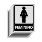 Combo 6 Placas De Sinalização Banheiro Feminino 15x20 Ecom IA - B-565 F9e