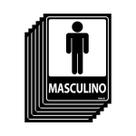 Combo 6 Placas De Sinalização Banheiro Masculino 15x20 Ecom IA - A-466 F9e