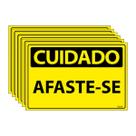 Combo 6 Placas De Sinalização Cuidado Afaste-se 30x20 Ecom IA - SC61 F9e