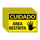 Combo 6 Placas De Sinalização Cuidado Área Restrita 30x20 Ecom IA - SC14 F9e Combo 6 Placas De Sinalização Cuidado Área Restrita 30x20 Ecom IA - SC14 F9e