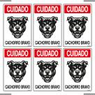 Combo 6 Placas De Sinalização Cuidado Cachorro Bravo 20x30 Ekomunike - P-6 F9e