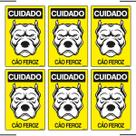 Combo 6 Placas De Sinalização Cuidado Cão Feroz 20x30 Ekomunike - P-6/3 F9e