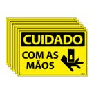 Combo 6 Placas De Sinalização Cuidado Com As Mãos 30x20 Ecom IA - SC139 F9e