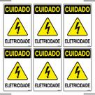 Combo 6 Placas De Sinalização Cuidado Eletricidade 20x30 Ekomunike - S-217/2 F9e