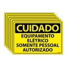 Combo 6 Placas De Sinalização Cuidado Equipamento Elétrico Somente Pessoal Autorizado 30x20 Ecom IA - SC40 F9e