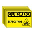 Combo 6 Placas De Sinalização Cuidado Explosivos 30x20 Ecom IA - SC137 F9e