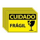 Combo 6 Placas De Sinalização Cuidado Frágil 30x20 Ecom IA - SC121 F9e