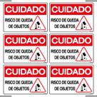 Combo 6 Placas De Sinalização Cuidado Risco De Queda De Objetos 30x20 Ekomunike - S-226/2 F9e