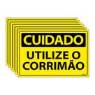 Combo 6 Placas De Sinalização Cuidado Utilize O Corrimão 30x20 Ecom IA - SC4 F9e