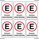 Combo 6 Placas De Sinalização Estacionamento Exclusivo Carga / Descarga 20x30 Ekomunike - P-1/1 F9e