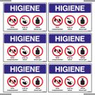 Combo 6 Placas De Sinalização Higiene, Evite Cumprimentos, Lave As Mãos, Utilize Álcool Gel 30x20 Ekomunike - P-37/3 F9e