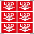 Combo 6 Placas De Sinalização Lixo Aqui 30x20 Ekomunike - P-9 F9e Combo 6 Placas De Sinalização Lixo Aqui 30x20 Ekomunike - P-9 F9e