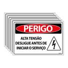 Combo 6 Placas De Sinalização Perigo Alta Tensão Desligue Antes De Iniciar Serviço 30x20 Ecom IA - SP8 F9e Combo 6 Placas De Sinalização Perigo Alta Tensão Desligue Antes De Iniciar Serviço 30x20 Ecom IA - SP8 F9e