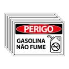Combo 6 Placas De Sinalização Perigo Gasolina Não Fume 30x20 Ecom IA - SP17 F9e