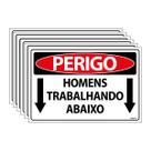 Combo 6 Placas De Sinalização Perigo Homens Trabalhando Abaixo 30x20 Ecom IA - SP13 F9e