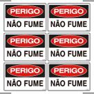 Combo 6 Placas De Sinalização Perigo Não Fume 30x20 Ekomunike - S-218 F9e