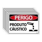 Combo 6 Placas De Sinalização Perigo Produto Cáustico 30x20 Ecom IA - SP22 F9e