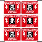 Combo 6 Placas De Sinalização Perigo Risco De Morte Alta Tensão 20X15 Ekomunike - S-222 F9e Combo 6 Placas De Sinalização Perigo Risco De Morte Alta Tensão 20X15 Ekomunike - S-222 F9e