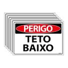 Combo 6 Placas De Sinalização Perigo Teto Baixo 30x20 Ecom IA - SP58 F9e
