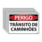 Combo 6 Placas De Sinalização Perigo Trânsito De Caminhões 30x20 Ecom IA - SP88 F9e