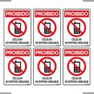 Combo 6 Placas De Sinalização Proibido Celular Ao Entrar Desligue 15x20 Ekomunike - S-229 F9e