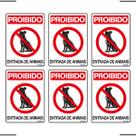 Combo 6 Placas De Sinalização Proibido Entrada De Animais 15x20 Ekomunike - P-33 F9e