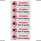 Combo 6 Placas De Sinalização Proibido Entrar De Capacete 30x10 Ekomunike - P-26/2 F9e