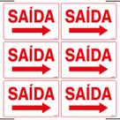 Combo 6 Placas De Sinalização Saída Com Seta Para Direita 30x20 Ekomunike - S-211 F9e