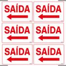 Combo 6 Placas De Sinalização Saída Com Seta Para Esquerda 30x20 Ekomunike - S-212 F9e Combo 6 Placas De Sinalização Saída Com Seta Para Esquerda 30x20 Ekomunike - S-212 F9e