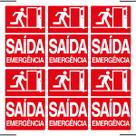 Combo 6 Placas De Sinalização Saída De Emergência 20x30 Ekomunike - X-720 F9e