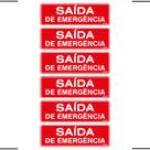 Combo 6 Placas De Sinalização Saída De Emergência 30x10 Ekomunike - S-225 F9e
