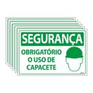 Combo 6 Placas De Sinalização Segurança Obrigatório O Uso De Capacete 30x20 Ecom IA - SS25 F9e