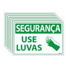 Combo 6 Placas De Sinalização Segurança Use Luvas 30x20 Ecom IA - SS14 F9e