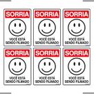 Combo 6 Placas De Sinalização Sorria Você Está Sendo Filmado 15x20 Ekomunike - P-26 F9e