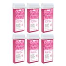 Combo 6 refil cera roll on rosa 100g depilação depilflax