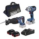 Combo bosch 18v- gsa 185-li + gds 18v-450 pc com bateria