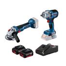 Combo bosch 18v - gws 18v-10 + gds 18v-450 pc com bateria