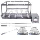 Combo Brasa Grill Tradicional Gira 5 Espetos Churrasqueira Giratória Bi Volts
