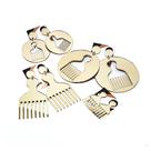 Combo Brincos Pente Garfo Cor: Dourado
