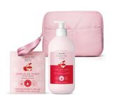 Combo C. Bem Cereja De Fases: Sabonetes Barra 4x80g + Loção Corporal 400ml + Nécessarie Rosa