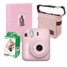 Combo Camera Instax Mini 12 Rosa com Filme 20 Fotos + Bolsa + Álbum