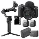 Combo Camera Sony ZV-E10 II com Estabilizador Ronin RS5 e Microfone Lapela DJI Mic Mini