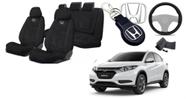 Combo Capas Tecido Honda HRV 15-24 + Volante + Chaveiro