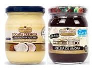 COMBO Cocada Cremosa Diet Zero Açúcar 210g Geléia de amora zero açúcar 200g