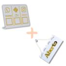 Combo conjunto qr code + aberto/fechado - branco dourado