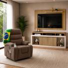 Combo Copa do Mundo Painel Rack Life + Poltrona Confort Caemmun