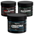 Combo de Suplementos Creatina Monohidratada 150g Glutamina 300g Beta Alanina 150g Treino Academia Ganho de Massa Muscular Energia Recuperação