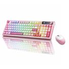 Combo de Teclado e Mouse HP K500F Wireless RGB Rosa